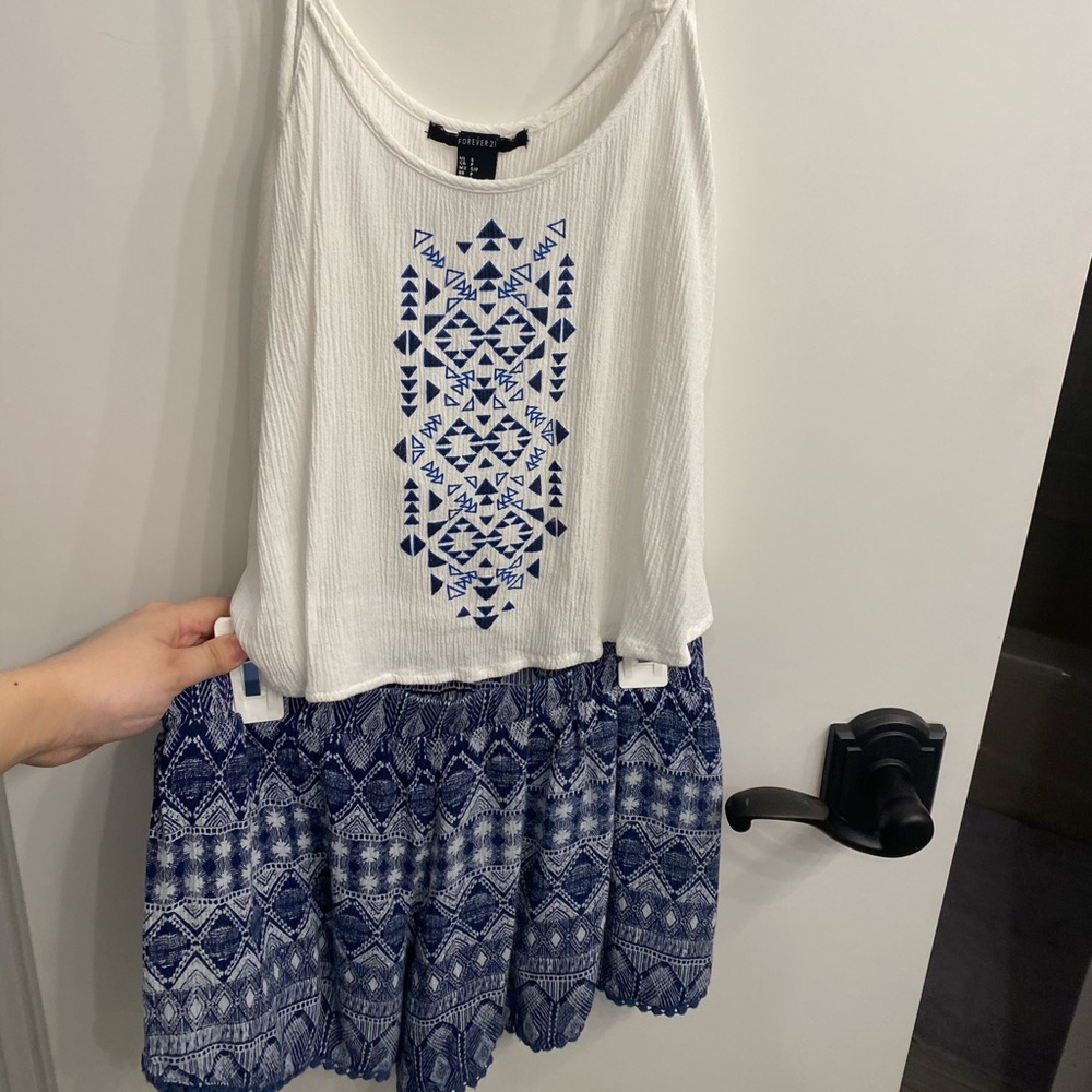 Blue patterned two-piece set